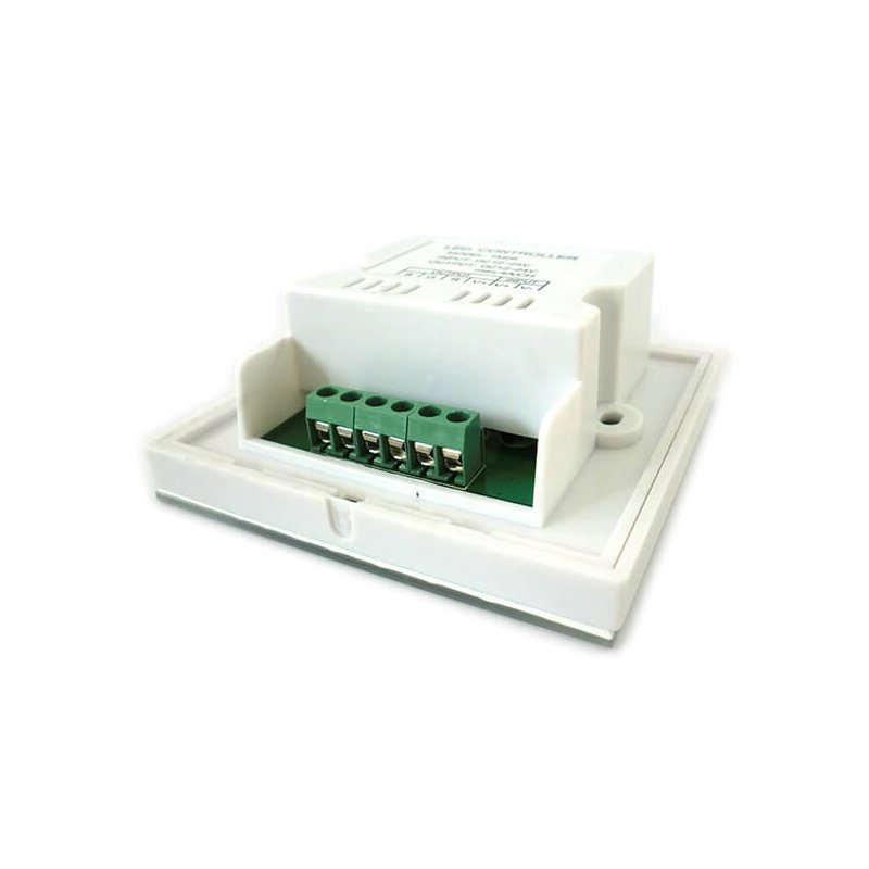 Centralina RGB Led Kit Controller Touch Panel Full Color Da Incasso Quadrata 12V 144W Sfondo Bianco TM08
