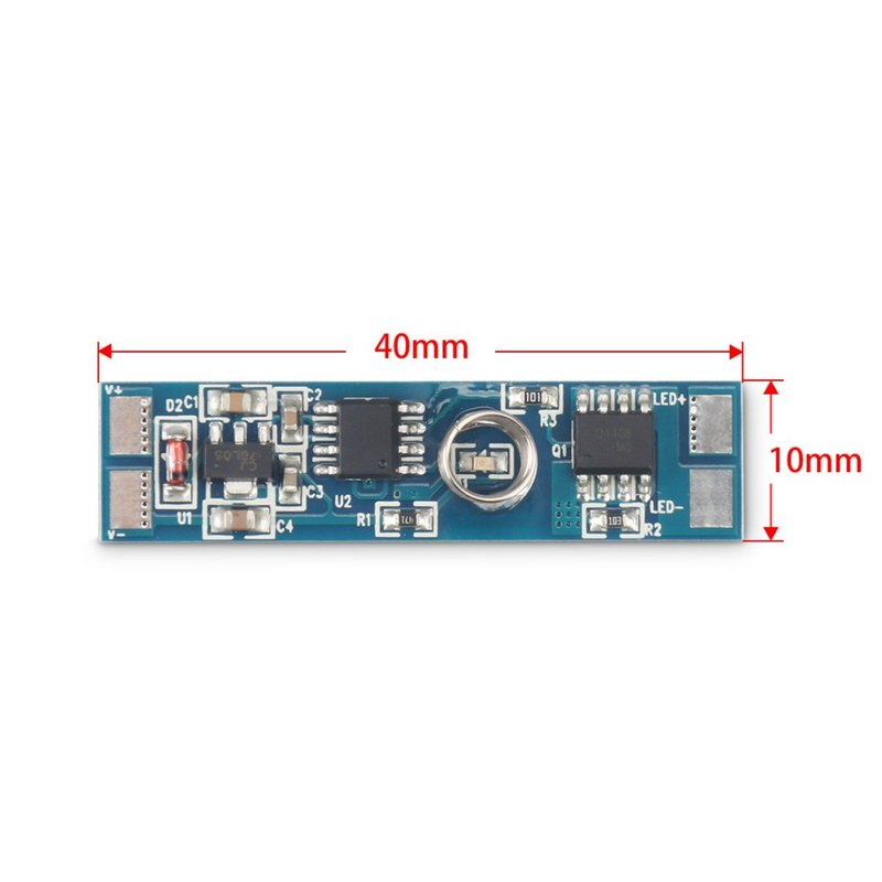 Interruttore Led Dimmer Touch Con Indicatore Led Blu 12V 24V 4A Memoria Anche Dopo Interruzione Corrente