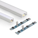 Mini Interruttore Led Dimmer Touch Slim Tagliabile Per Profilo Alluminio da 6mm fino 12mm Con Led Blu 12V 24V 4A