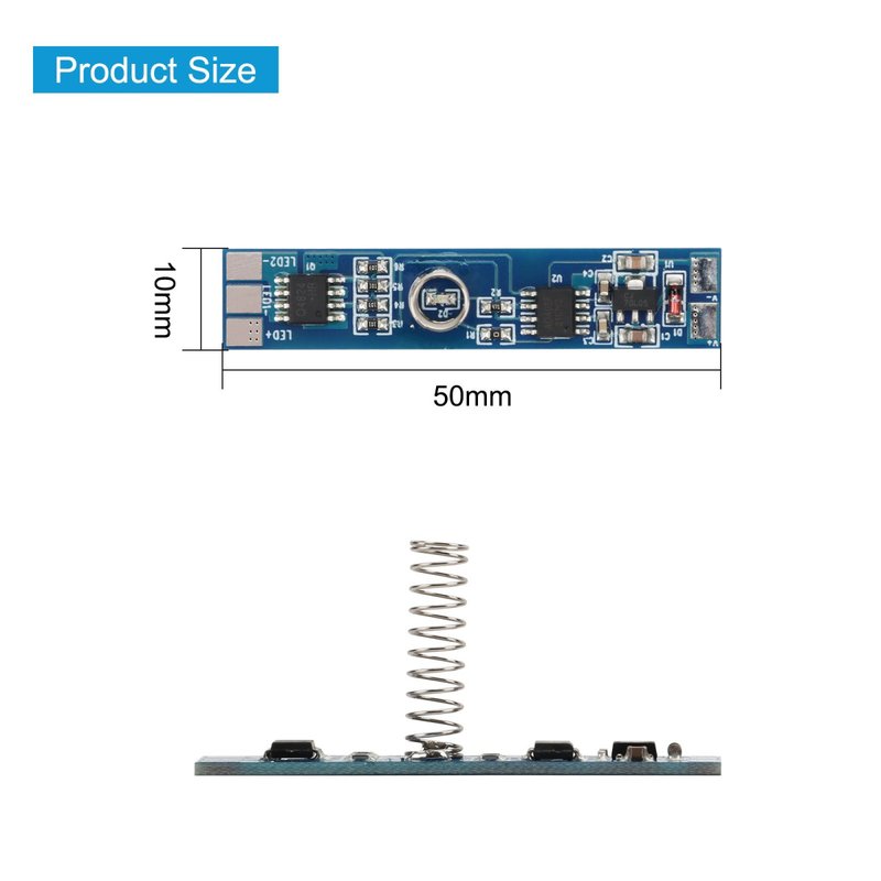 Interruttore LED Dimmer Touch Da Incasso CCT con Memoria 0V e Cambio della Temperatura Colore Tensione di Ingresso 12V-24V DC Tensione di Uscita 12V-24V DC Altezza della Molla 20mm
