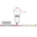 Micro Pulsante Illuminazione LED Regolabile Interruttore con Funzione Dimmer e Memoria Input 12V-24VDC Output 12-24VDC Corrente 4A Impermeabile IP65 30cm