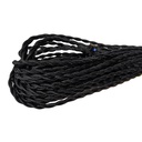 Cavo Elettrico Rivestito in Tessuto Colore Nero 2X0,75 Corda Trecciata Twisted Wire 1 Metro SKU-3779