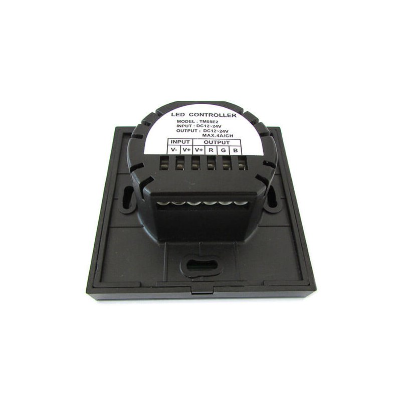 Centralina RGB Led Kit Controller Touch Panel Full Color Da Incasso Quadrata 12V 12A Per Strip Bobina Led TM08E2