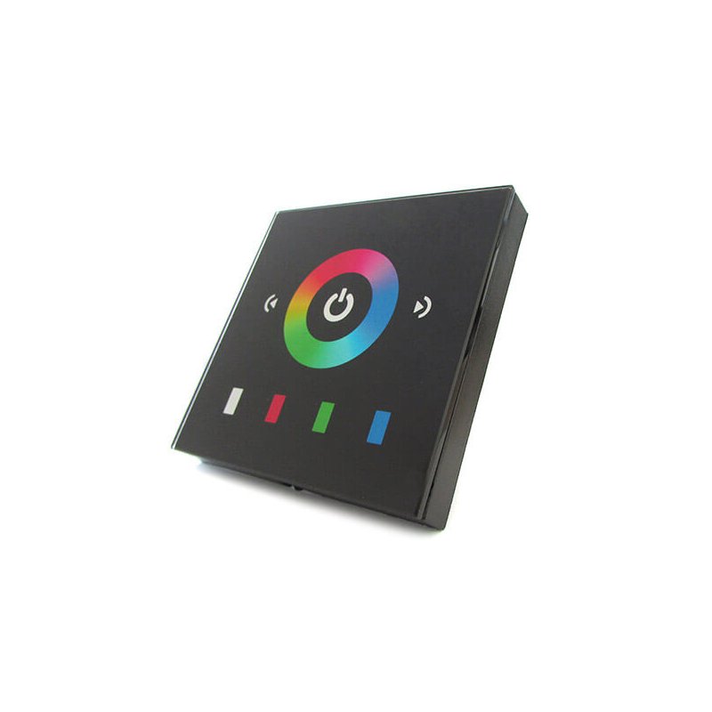 Centralina RGB Led Kit Controller Touch Panel Full Color Da Incasso Quadrata 12V 12A Per Strip Bobina Led TM08E2