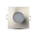 Porta Faretto Led GU10 MR16 Incasso Quadrato Colore Nichel Satinato Impermeabile IP54 SKU-3616