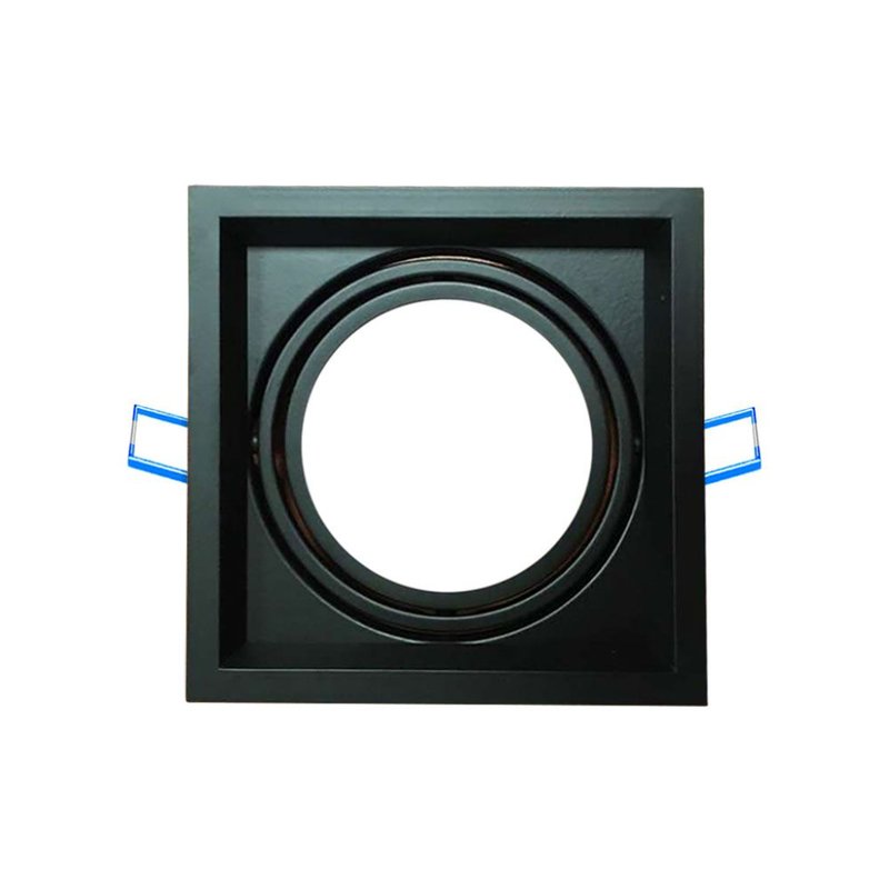 Carcassa Plafoniera Da Incasso Orientabile Quadrato Per 1 Posto Lampada Led AR111 Colore Nero SKU-3581