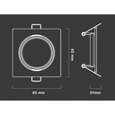 2 PZ Porta Faretti Led GU10 MR16 Quadrato Orientabile Con Molla Colore Bianco SKU-8941
