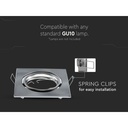 2 PZ Porta Faretti Led GU10 MR16 Quadrato Orientabile Con Molla Colore Nichel Satinato SKU-8942