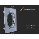 2 PZ Porta Faretti Led GU10 MR16 Quadrato Orientabile Con Molla Colore Cromato SKU-8943