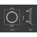 2 PZ Porta Faretti Led GU10 MR16 Quadrato Orientabile Con Molla Colore Cromato SKU-8943