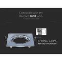 2 PZ Porta Faretti Led GU10 MR16 Quadrato Orientabile Con Molla Colore Cromato SKU-8943