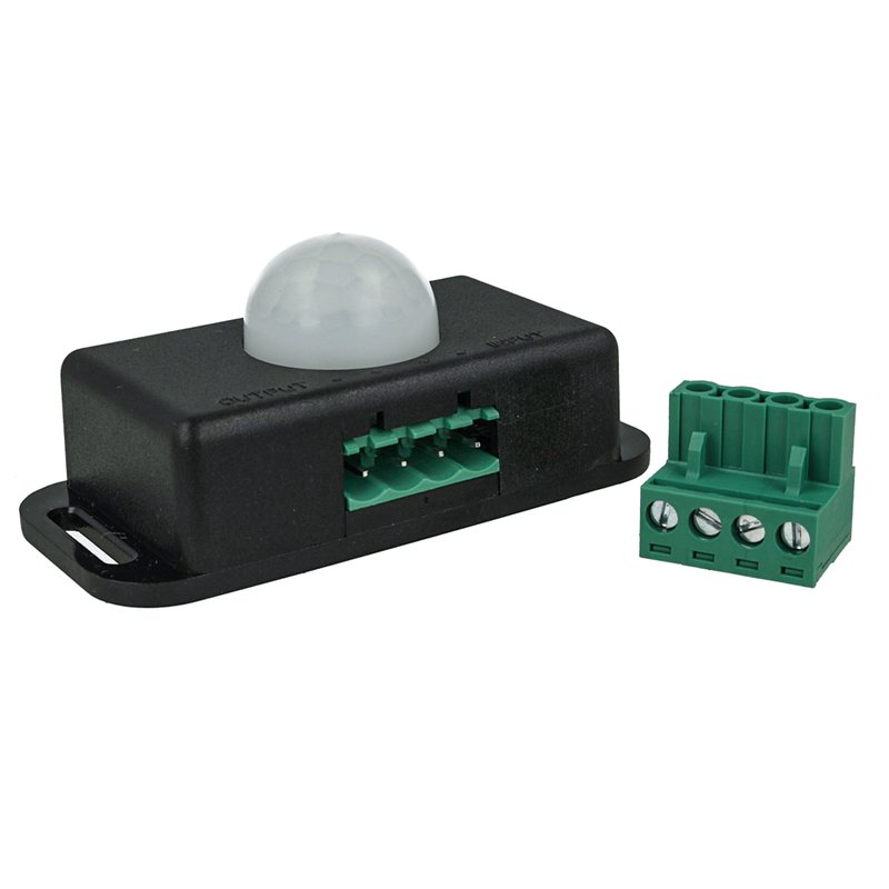 Sensore Di Movimento PIR Rilevatore Di Presenza 12V 24V 6A Colore Nero Timer Ritardo Regolabile Da 1 A 10 Minuti Per Striscia Led