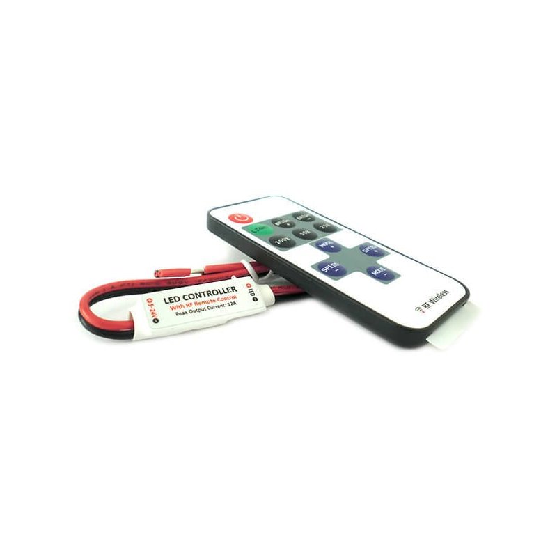 Mini Controller Bobina Led Mono Colore Dimmer Con Telecomando Wireless 12V 24V 72W RF101