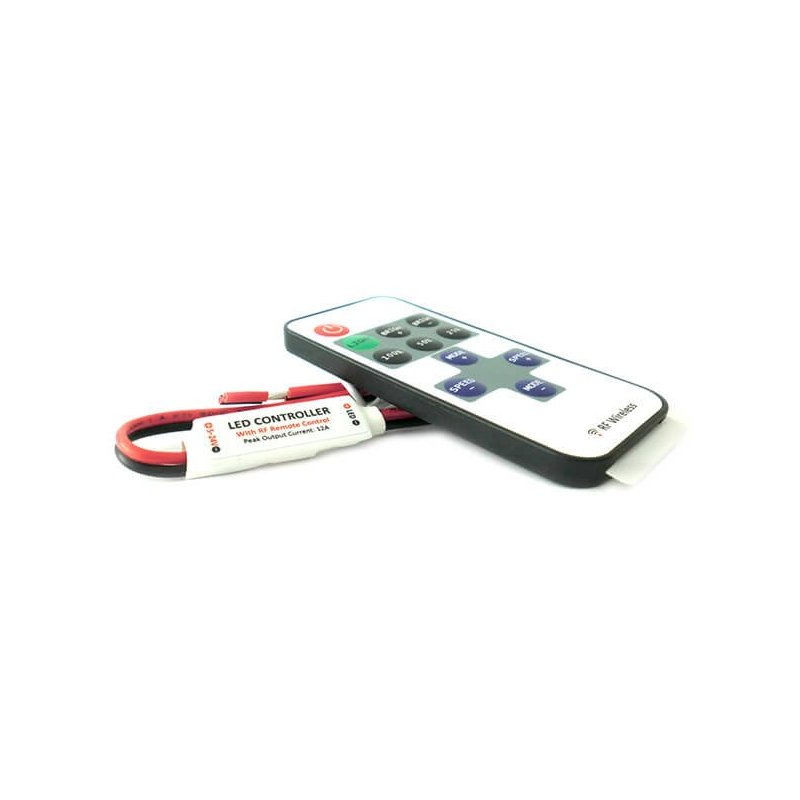 Mini Controller Bobina Led Mono Colore Dimmer Con Telecomando Wireless 12V 24V 72W RF101