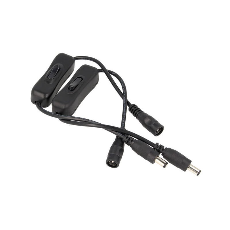2 PZ Interruttore ON OFF Colore Nero Con Connettore Presa Femmina DC JACK e Spina Maschio 5,5mm x 2,1mm