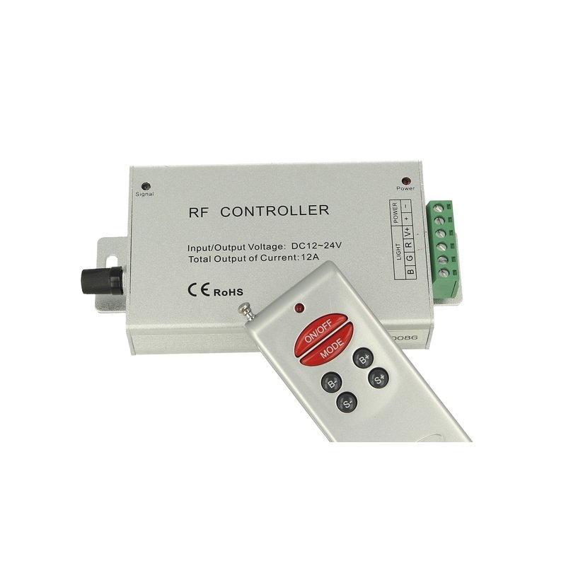 Centralina RF Audio Controller Strip Led RGB Cambio Colore A Ritmo Di Musica DC5V 12V 24V Frequenza 433MHz Telecomando Incluso