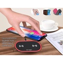 Caricatore Wireless a Pad Dual Charging 5W+5W Colore Rosso e Nero SKU-7740