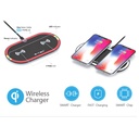 Caricatore Wireless a Pad Dual Charging 5W+5W Colore Rosso e Nero SKU-7740
