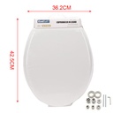 Sedile WC Copriwater Universale In Legno Forma O 18'' 425X360mm Distanza Fori 135-185mm Chiusura Morbida Ammortizzata