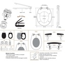 Sedile WC Copriwater Universale In Legno Forma O 18'' 425X360mm Distanza Fori 135-185mm Chiusura Morbida Ammortizzata