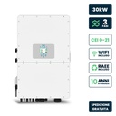 V-TAC Inverter Fotovoltaico Deye Trifase Ibrido ALTA TENSIONE On-Grid/Off-Grid 30kW CEI 0-21, Schermo LCD Touch a Colori, Smart Meter Integrato, WiFi e TA, Garanzia 10 Anni IP65 SKU-11998