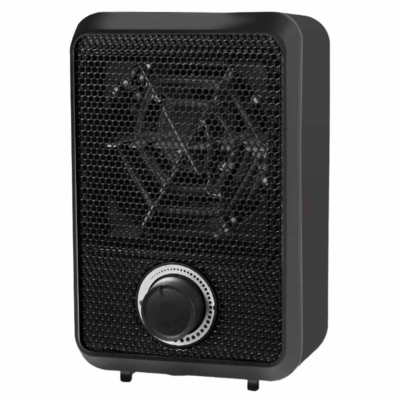 Mini Termoventilatore Elettrico 600W Termostato Regolabile con Protezione Anti Surriscaldamento Colore Nero