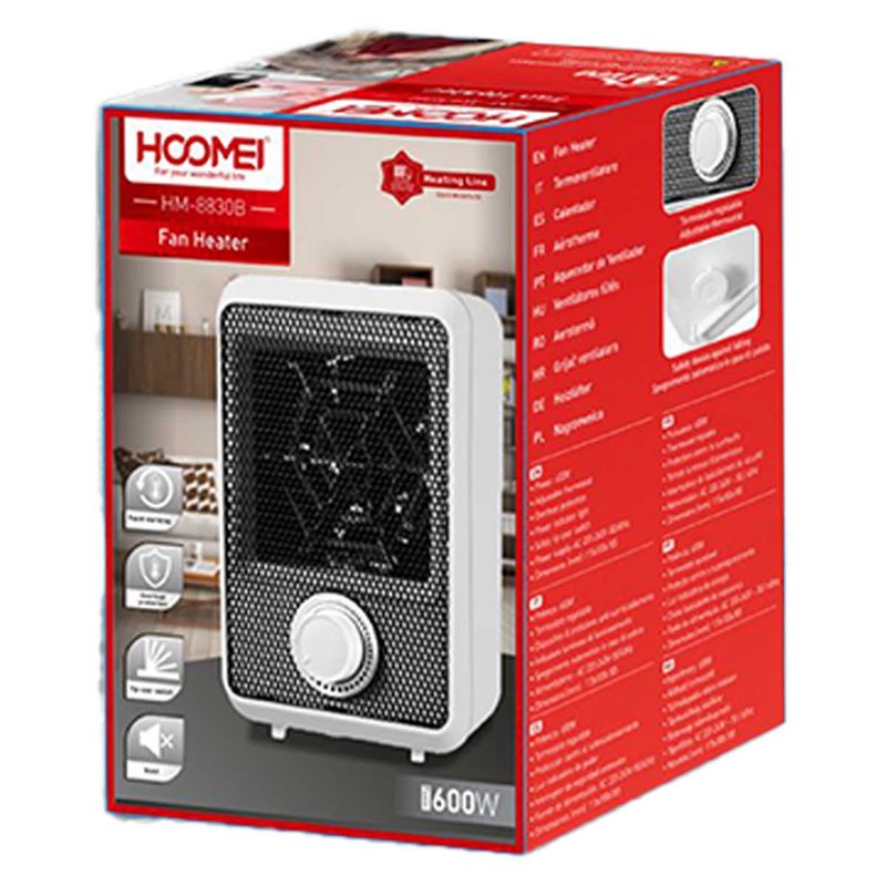 Mini Termoventilatore Elettrico 600W Termostato Regolabile con Protezione Anti Surriscaldamento Colore Bianco