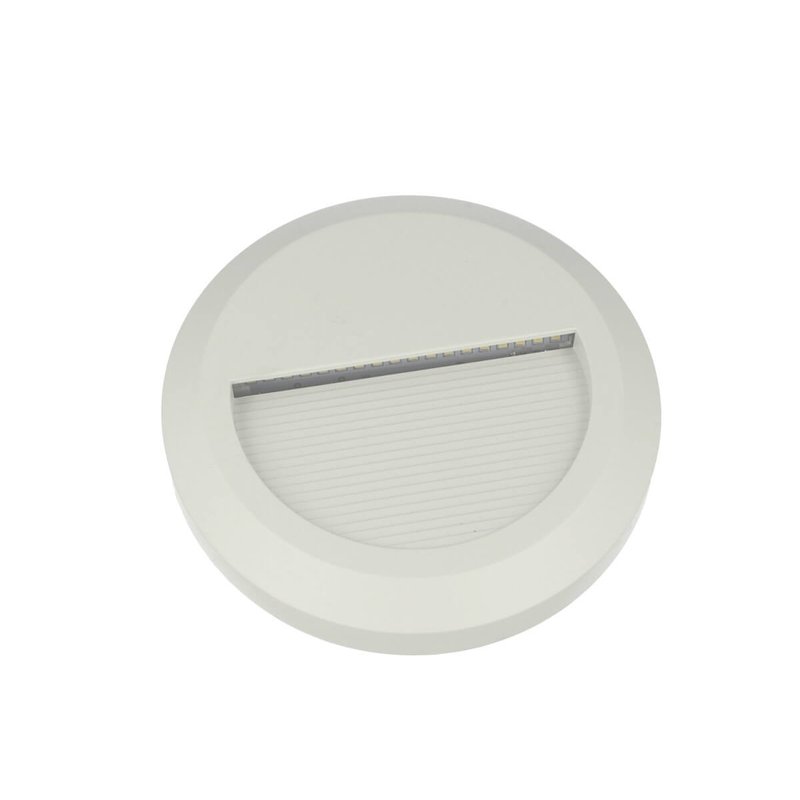 Faretto Luci Led Segnapasso Rotondo Carcassa Bianca 2W Bianco Neutro IP65 Montaggio a Plafone SKU-1314