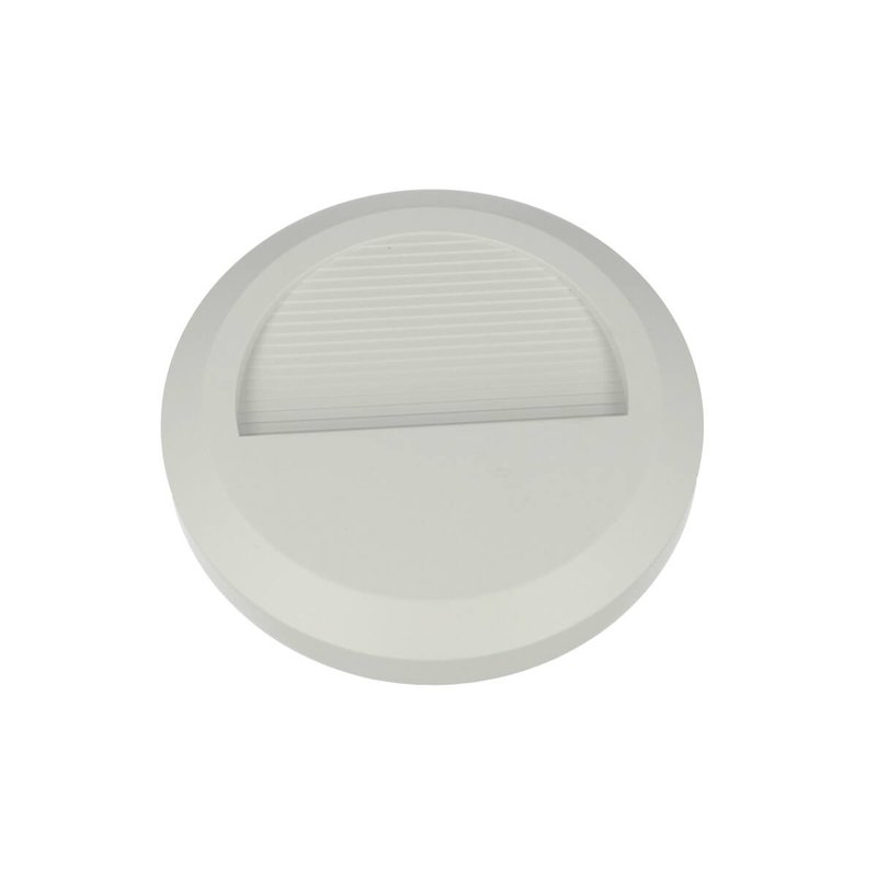 Faretto Luci Led Segnapasso Rotondo Carcassa Bianca 2W Bianco Neutro IP65 Montaggio a Plafone SKU-1314