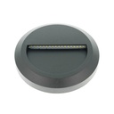 Faretto Luci Led Segnapasso Rotondo Carcassa Nera 2W Bianco Neutro IP65 Montaggio a Plafone SKU-1316