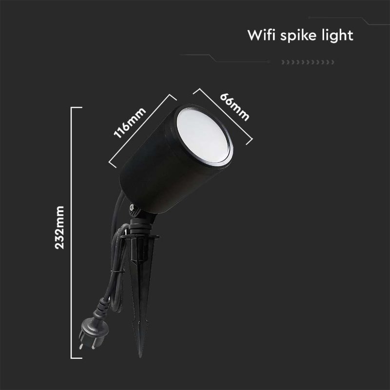 Faretto LED da Giardino 7W con Picchetto RGB 3in1 + CCT WiFi Colore Nero IP65 SKU-3014
