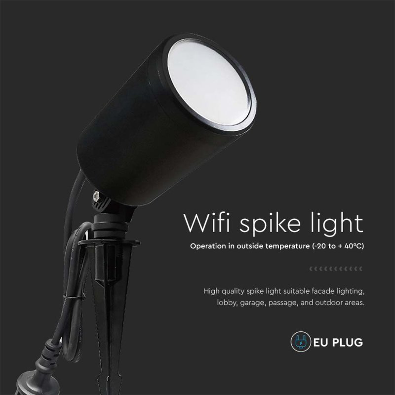 Faretto LED da Giardino 7W con Picchetto RGB 3in1 + CCT WiFi Colore Nero IP65 SKU-3014