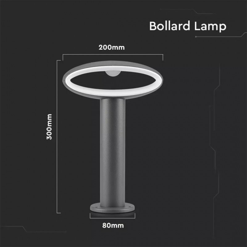 Lampada LED da Giardino Fissaggio a Terra 9W Colore Grigio Scuro h:30cm 4000K IP54 SKU-5155