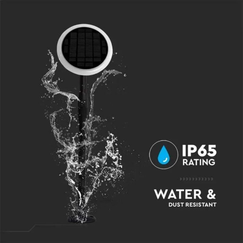 Piantana Solare LED da Giardino 8W con sensore crepuscolare Colore Bianco e Nero 3000K IP65 SKU-6670
