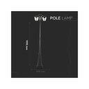 Palo Da Terra Lampada Per Giardino Esterno IP44 Altezza 1990mm Tripla E27 Colore Nero SKU-7063