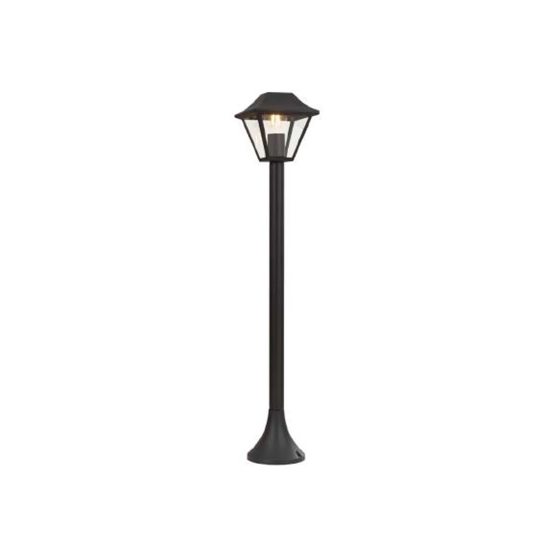Lampione a Lanterna Palo Da Terra Per Giardino Altezza 950mm Attacco E27 Colore Nero Opaco IP44 SKU-8687