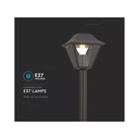 Lampione a Lanterna Palo Da Terra Per Giardino Altezza 950mm Attacco E27 Colore Nero Opaco IP44 SKU-8687