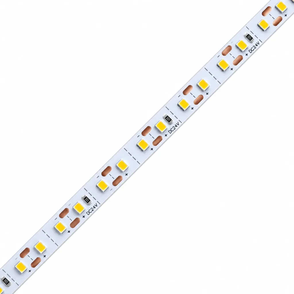 24V Striscia Led SMD Da 10 Metri, 12W/M 135lm/W 120SMD/M, Larga 8mm, Dimmerabile PWM, Tagliabile ogni 2 smd Da 17mm, IP20, CRI>80, Disponibili 3000K 4000K 6500K