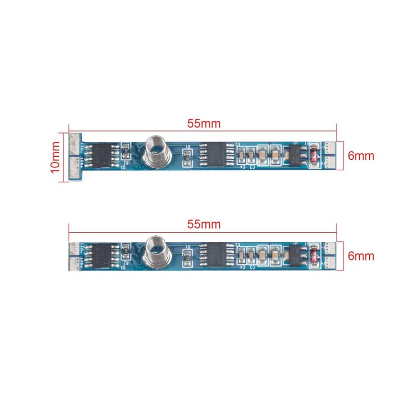 Mini Interruttore Led Dimmer Touch Slim Tagliabile Per Profilo Alluminio da 6mm fino 12mm Con Led Blu 12V 24V 4A