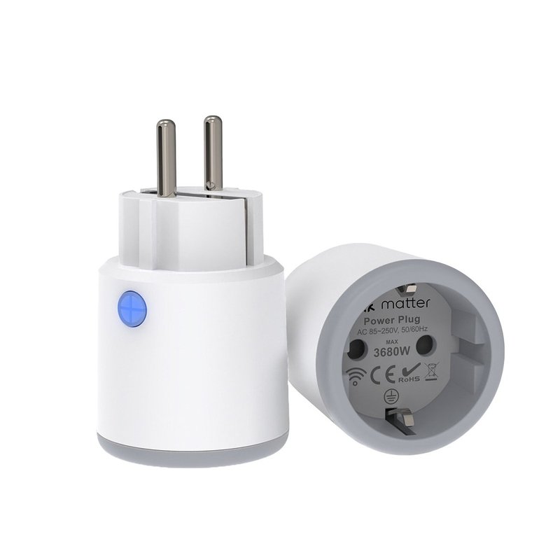 Presa Smart MATTER WiFi Presa Schuko Spina EU 220V 16A Timer Monitoraggio Consumo Compatibile Con Alexa Google Home MU0016