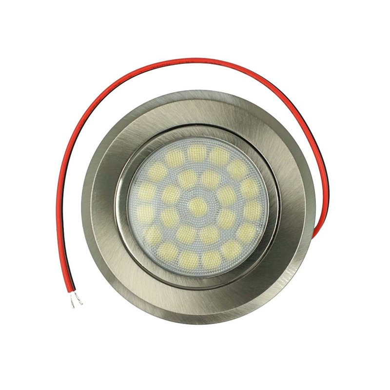 Mini Faretto Led Da Incasso Touch Dimmer Controllo Carcassa Nichel Satinato DC12V DC24V 3W Foro 55mm D68X15mm
