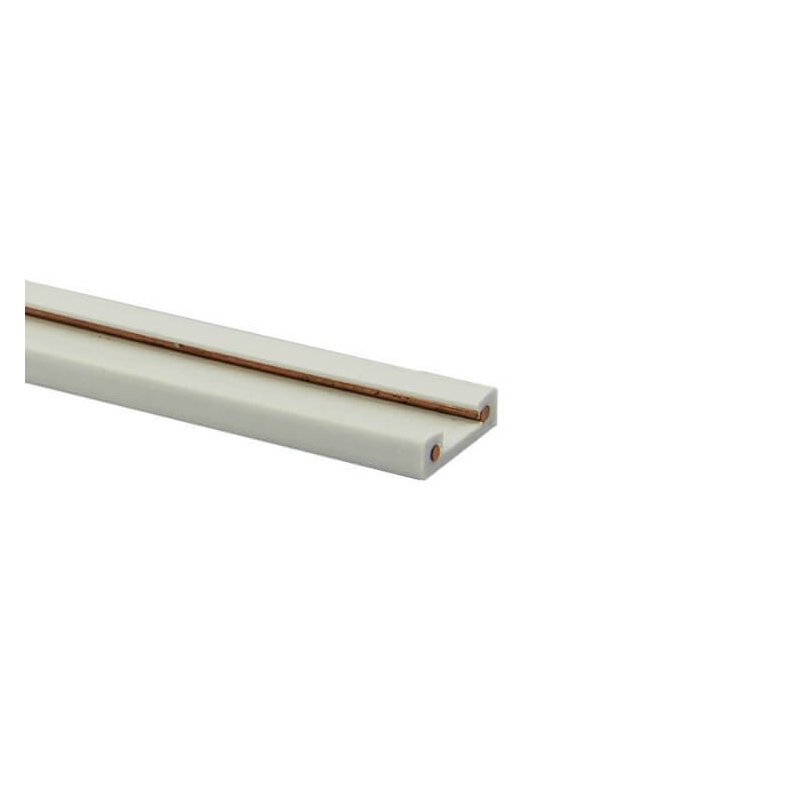 2 Metri Sistema Binario Guida Barra Plastica Elettrificata Per Striscia Faretto Led Per Scaffalatura Sottopensile Colore Bianco