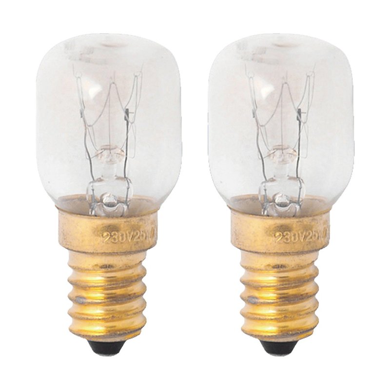 2 Lampadine Da Forno e Microonde, Lampadina E14 ST25 15W 230V 80 Lumen 2800K Resistente Alta Temperatura Fino a 300 Gradi