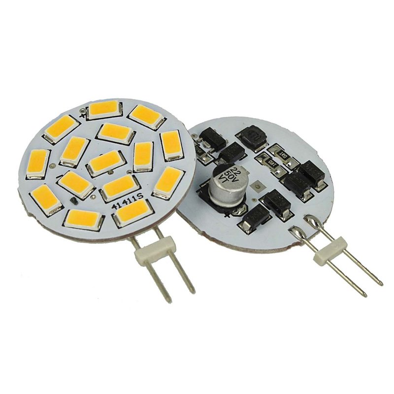 2 Pezzi Lampadine LED G4 Bispina DC AC 12V 24V 3,5W 15 SMD 5630 10V-30V, Disponibili 3000K 4000K 6000K 