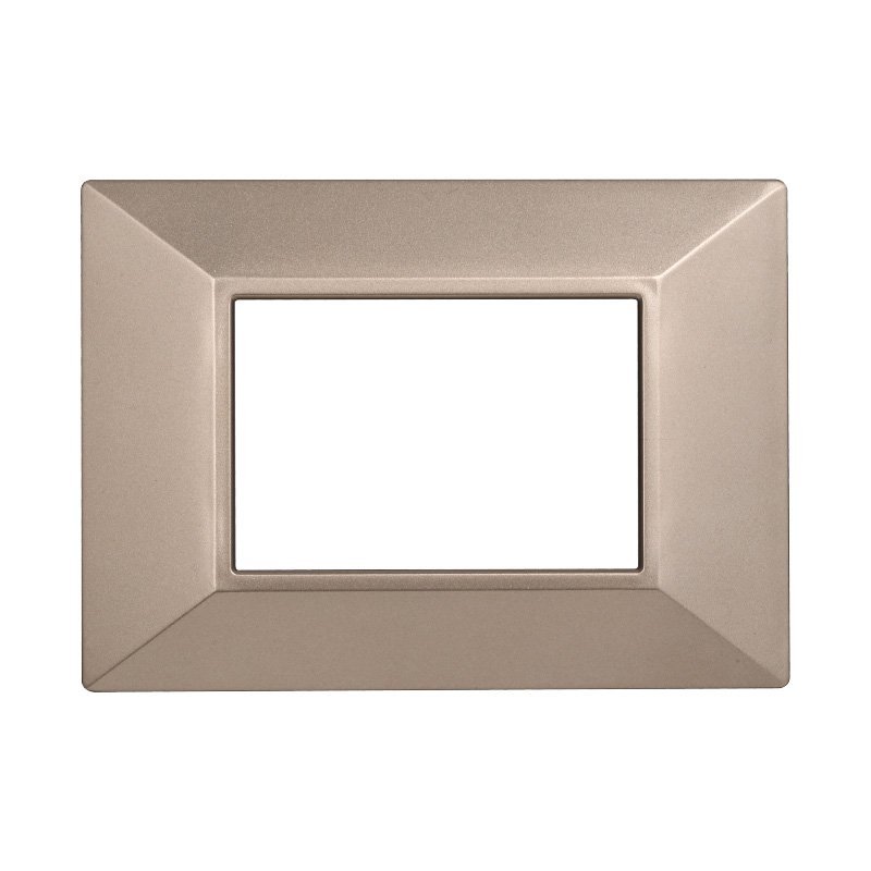 ETTROIT Placca Piramide Serie Moon 3P Colore Bronzo Compatibile Con Bticino Axolute