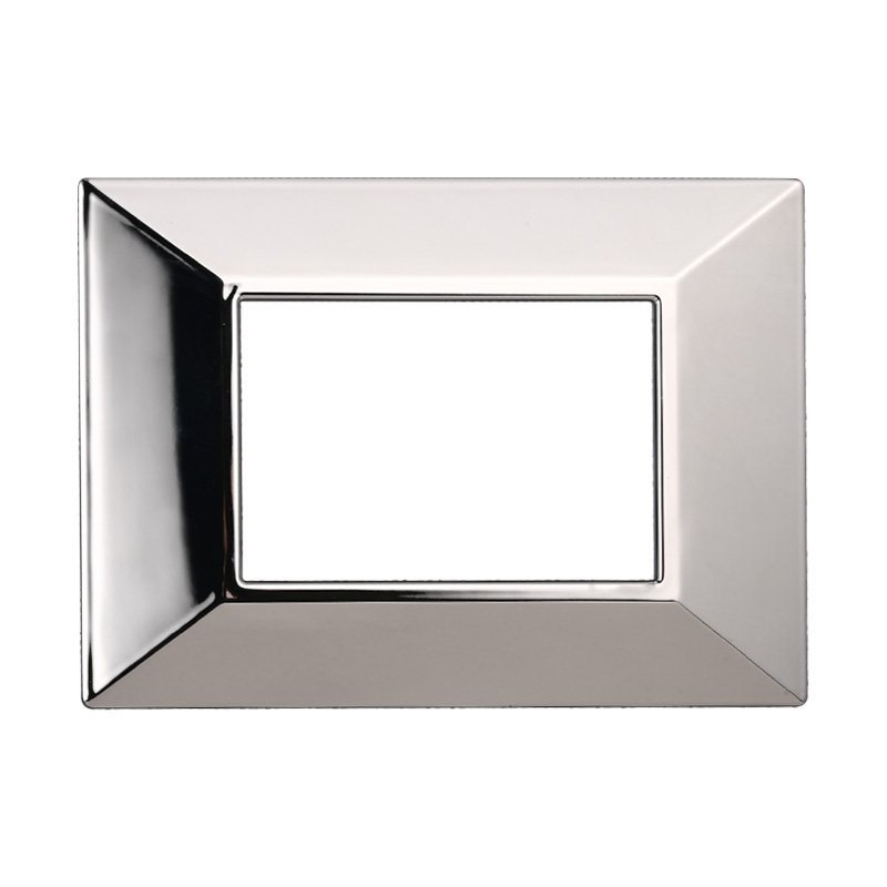 ETTROIT Placca Piramide Serie Moon 3P Colore Cromato Lucido Compatibile Con Bticino Axolute