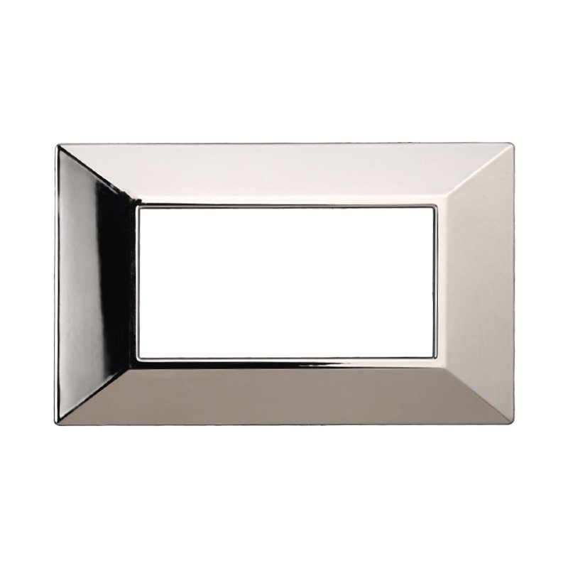 ETTROIT Placca Piramide Serie Moon 4P Colore Cromato Lucido Compatibile Con Bticino Axolute