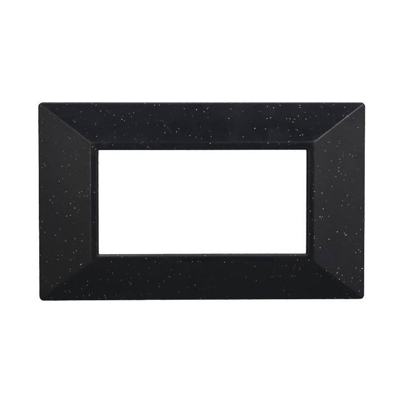 Placca Piramide Serie Moon 4P Colore Nero Brillante Compatibile Con Bticino Axolute