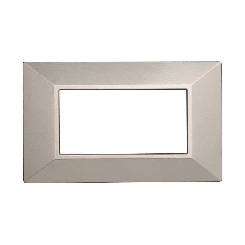 ETTROIT Placca Piramide Serie Moon 4P Colore Titanio Compatibile Con Bticino Axolute