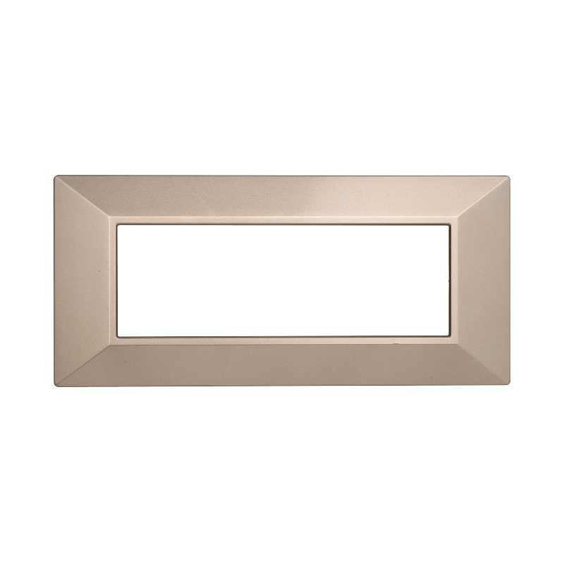 ETTROIT Placca Piramide Serie Moon 6P Colore Bronzo Compatibile Con Bticino Axolute